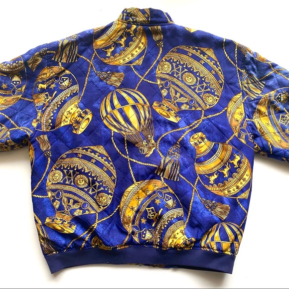 ✨💙 VINTAGE SILK BOMBER JACKET 💙✨ - Picture 3 of 4